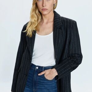 JANE OVERSIZED BLAZER - CHARCOAL STRIPE